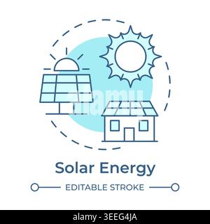 Solar energy soft blue concept icon Stock Vector