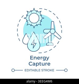 Energy capture soft blue concept icon Stock Vector