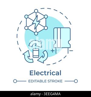 Electrical soft blue concept icon Stock Vector