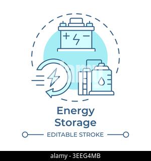 Energy storage soft blue concept icon Stock Vector