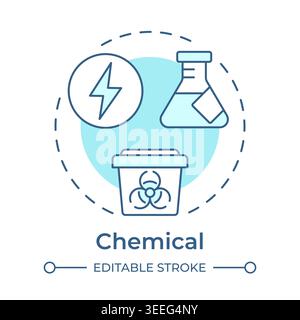 Chemical soft blue concept icon Stock Vector