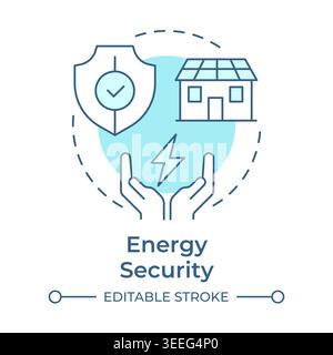 Energy security soft blue concept icon Stock Vector