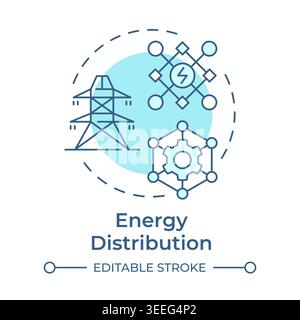 Energy distribution soft blue concept icon Stock Vector