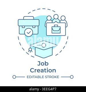 Job creation soft blue concept icon Stock Vector