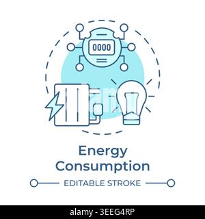 Energy consumption soft blue concept icon Stock Vector