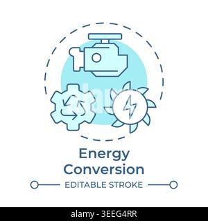 Energy conversion soft blue concept icon Stock Vector