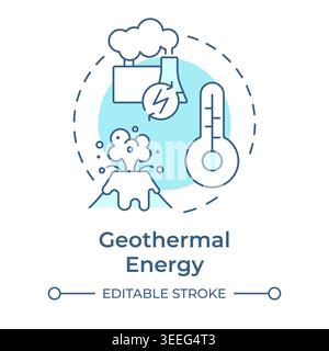 Geothermal energy soft blue concept icon Stock Vector