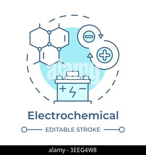 Electrochemical soft blue concept icon Stock Vector