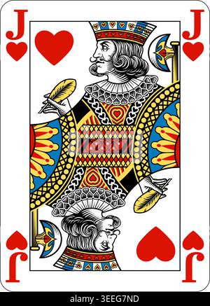Jack of Hearts Design from Deck of Playing Cards Stock Vector