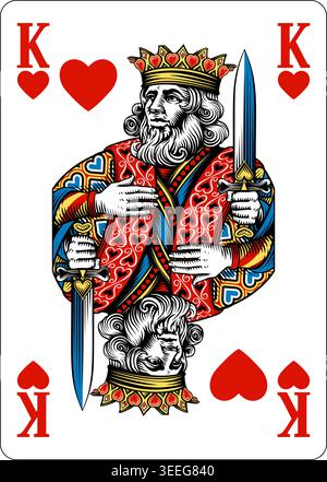 King of Hearts Design from Deck of Playing Cards Stock Vector