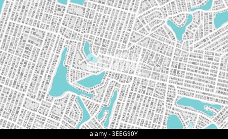 Abstract city map background with streets and water bodies in light colors. Vector illustration. Stock Vector