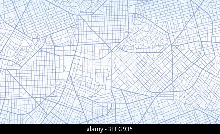 Abstract urban city street map pattern with light blue road network and complex town block layout for background or navigation design. Vector Stock Vector