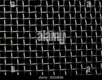 Macro Close-Up of Metal Wire Mesh Grid Stock Photo