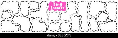 Wavy organic black and white frames. Stock Vector