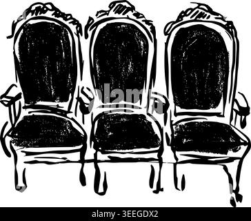 Hand Drawn Theater Seats Vector Illustration Stock Vector