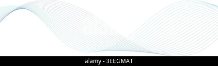 Minimal Abstract Blue Wave Line Background Design for Modern Technology Presentation and Corporate Banner Stock Vector