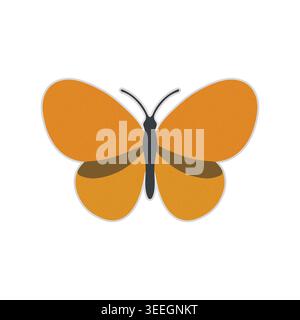 Colorful Butterfly Flat Vector Editable Insect Modern Sticker Illustration Stock Vector