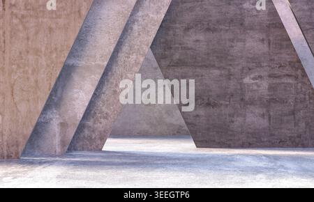 Abstract background 3d geometric concrete shapes Stock Photo