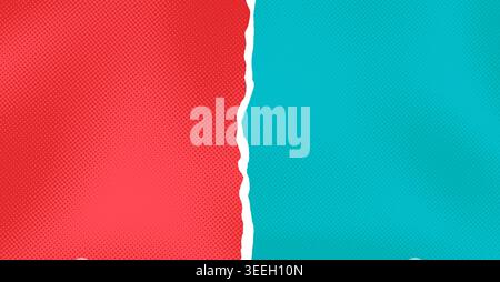 Modern vector versus team background. Buttle tear paper with a vertical tear. Competitions in comics style between employees, contestants or teams. VS Stock Vector