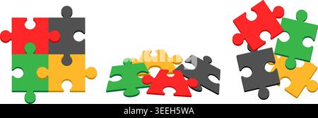 Colorful puzzles vector illustration Stock Vector