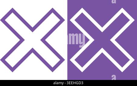 X Mark Elements Collection Stock Vector