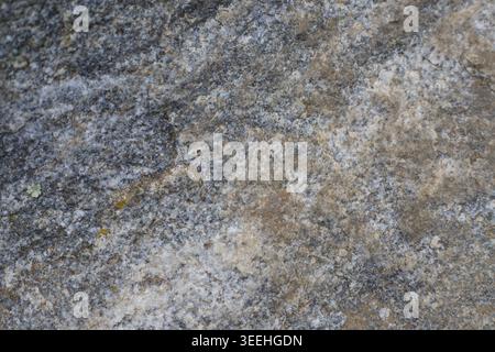 Rough texture of natural gray granite with mineral veins. Stone surface for architectural design, 3D modeling, or as a backdrop for building materials Stock Photo