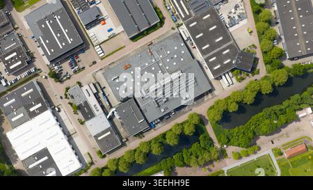 Large scale commercial data center with HVAC, cooling, ventilation, colocation, big data processing, and machine learning infrastructure. Stock Photo