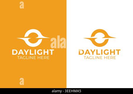 Minimalist Daylight Sun and Dynamic Horizon Logo Stock Vector