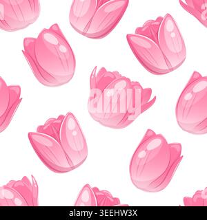 Seamless pattern of tulip petals Stock Vector