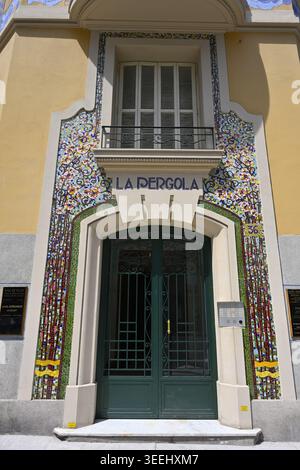 Front door and art nouveau surround building in Nice France Stock Photo