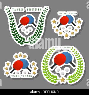 Illustration on theme of set collection accessory for sport game tennis, pattern consisting of elements sport game tennis, abstract composition of spo Stock Vector
