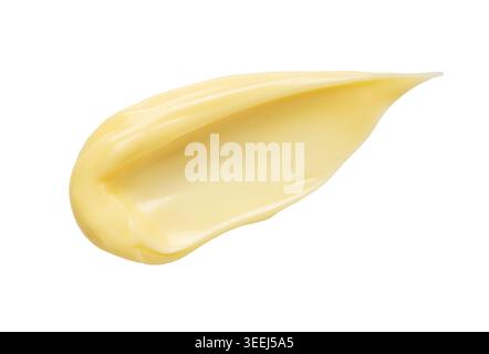 Smear of Creamy Mayonnaise Isolated on White Background Stock Photo