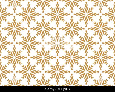 Abstract geometric pattern with lines, snowflakes. A seamless vector background. White and gold texture. Graphic modern pattern Stock Vector