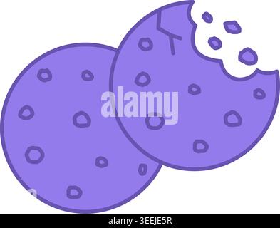Colored Cookie Icon. Vector Illustration. Sweet Pastry, Bitten Cookie. Tasty Food. Fast Food Concept Stock Vector