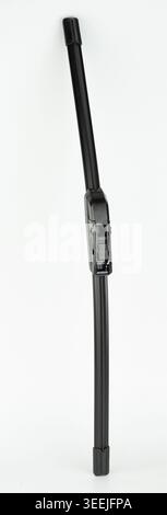 New windshield wiper blade from black plastic isolated on white studio background Stock Photo