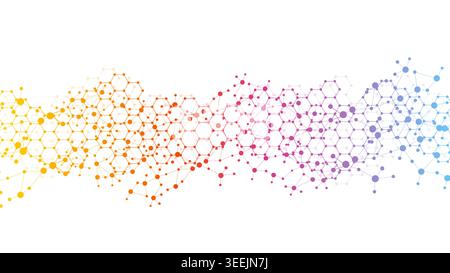 Health care abstract background with hexagons, lines and dots. Medical innovation banner template concept. Biology and pharmaceutical technology Stock Vector