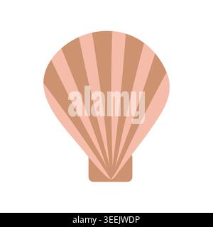 vector color seashell in a minimalist style on white background Stock Vector