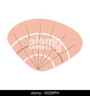 vector color seashell in a minimalist style in pastel colors.  Stock Vector
