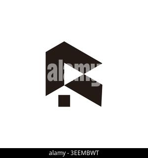 letter r simple home shape simple geometric logo vector Stock Vector