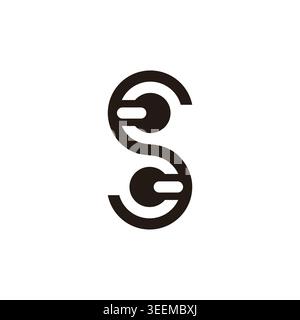 letter sc abstract linked lines geometric logo vector Stock Vector