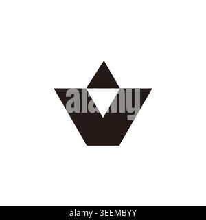 letter v simple triangles arrow geometric bold logo vector Stock Vector