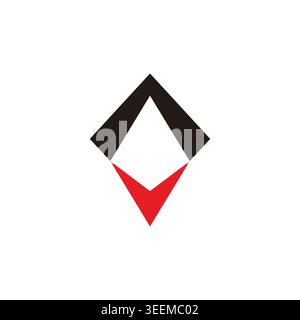 abstract arrow up rocket fire simple geometric logo vector Stock Vector