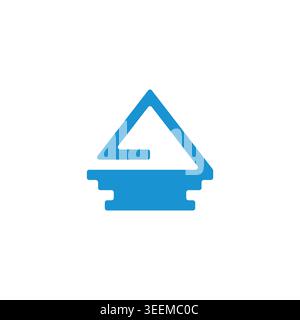 triangle blue ocean triangle mountain ice logo vector Stock Vector