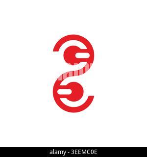 number two power button abstract logo vector Stock Vector