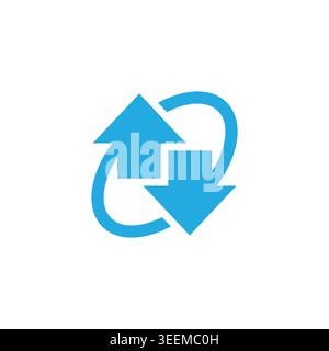 down up arrow round motion download upload symbol logo vector Stock Vector