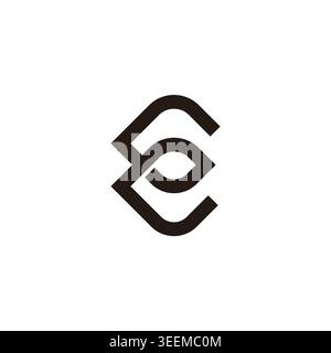 letter e loop simple geometric overlap logo vector Stock Vector