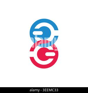 letter cc abstract colorful circles linked logo vector Stock Vector