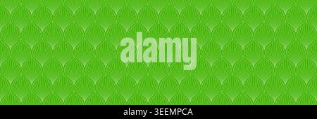 horizontal seamless beautiful green leaves for pattern and background. Stock Vector
