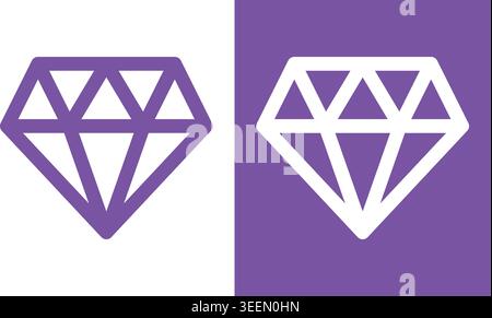 Diamond Icon Set Stock Vector