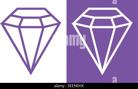 Diamond Icon Set Stock Vector
